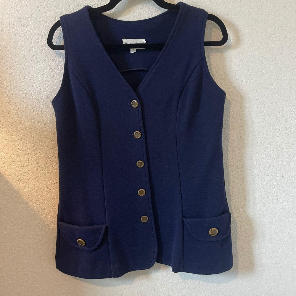 Alfred Dunner Vest Sleeveless Button Front Pockets Career Casual Size‎ 10